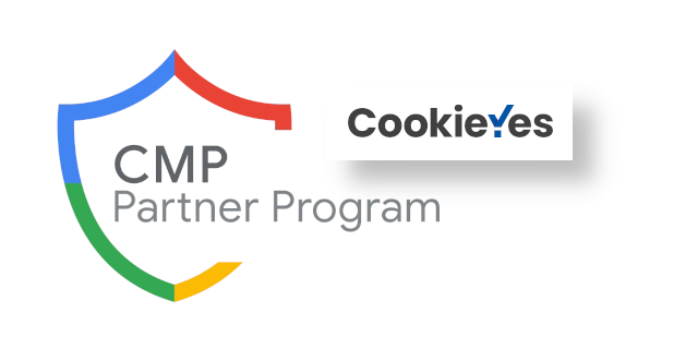 Google CMP partner és CookieYes logó